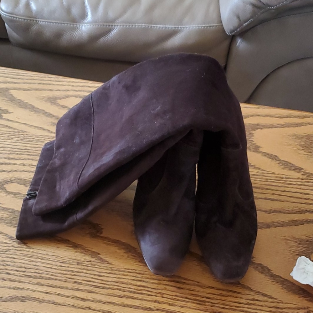 Dark brown leather boots